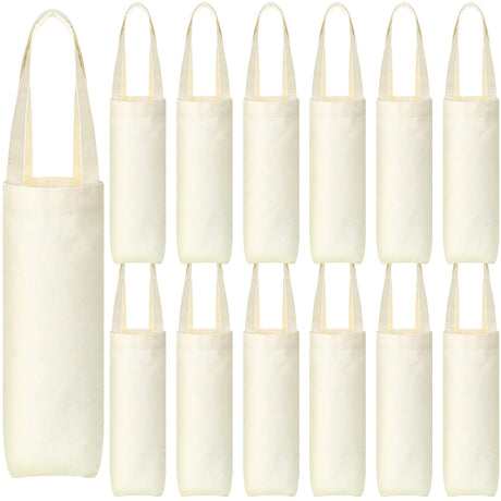 Hoolerry 12 Pcs Wine Tote Bag Canvas Wine Bag with Handle Wine Purse Sublimation Blank Bottle Gift Tote Reusable Washable Wine Carrier Hoolerry