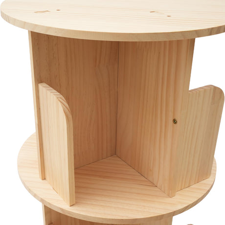 6-Tier Rotating Wood Bookshelf - Multi-Functional 360° Floor Standing Organizer for Kids & Adults RustyVioum