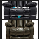 Recliner Chair Sofa Reclining Glider Rocking Sleeper Living Room 360° Swivel for Adults Theater Chairs Leather Rocker Recliners Cup Holders (Black) HOMYHOMEY