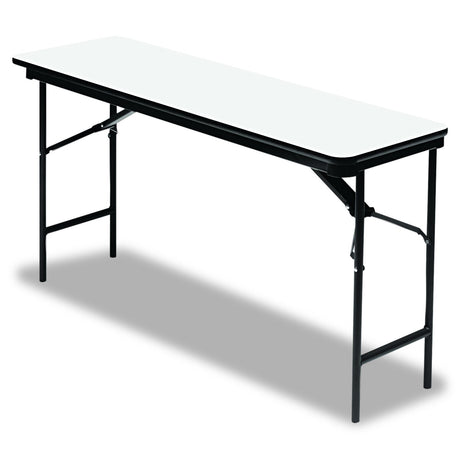 Iceberg ICE55287 Premium Wood Laminate Folding Table with Charcoal Steel Legs, 18" Length x 72" Width x 29" Height, Gray Iceberg