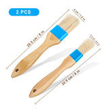 2pcs Pastry Basting Brushes, Oil Brushes Boar Bristle Brushes BBQ Brushes for Sauce Baking Brush BBQ Basting Brush Kitchen Brush for Spreading Butter Cooking Grilling (Small + Medium) LUTER