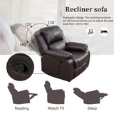 Ocstta Manual Leather Recliner Sofa Set for Living Room Furniture Set,Leather Recliner Couch Set for Home/Office,Leather Reclining Sofa Set for 3-Pieces(Sofa+Loveseat+Chair) Brown Ocstta