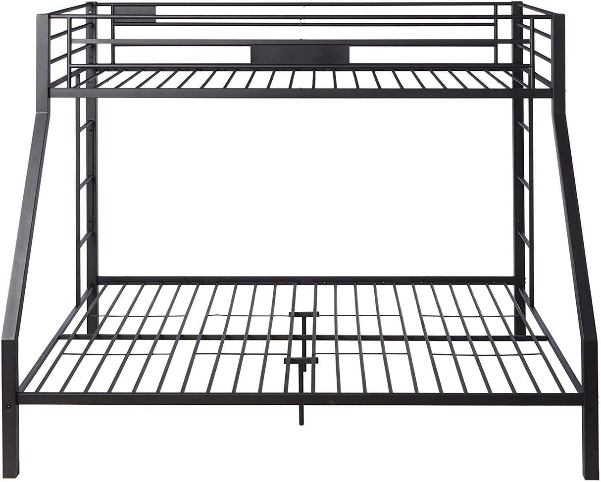 DOONREXS Upgraded Version Thicken Metal Full XL Over Queen Bunk Bed, Heavy Duty Stronger Steel Bunk Beds Full XL Over Queen Size with Ladders and Safety Guard Rail, Easy Assembly (Full XL Over Queen) WoodArtSupply