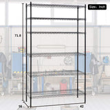 6 Shelf Wire Shelving Unit Garage Shelves Height Adjustable Heavy Duty Utility Rolling Steel Organizer Garage Storage Units, 1500lbs Storage Shelves Metal Rack NSF Metal Shelves for Garage Kitchen Payhere