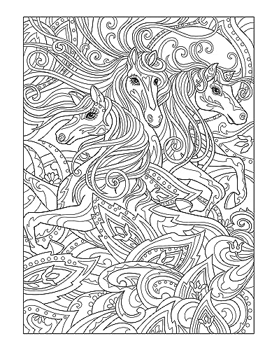 Creative Haven Dream Horses Coloring Book: Relax & Find Your True Colors (Adult Coloring Books: Animals) Dover Publications