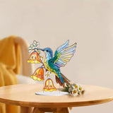 hyzsj DIY Diamond Desktop Ornament Hummingbird Wind Chimes,Crystal Diamond Art Painting Tabletop Ornaments Single Sided,Ornament for Adult Beginner Home Office Decor Crafts Gift hyzsj