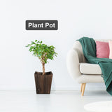 ETELI Wood Waste Basket Small Trash Can for Office Rectangular Trash Can Decorative with 2 Handles for Bathroom Bedroom Kitchen Hotel (Brown) ETELI