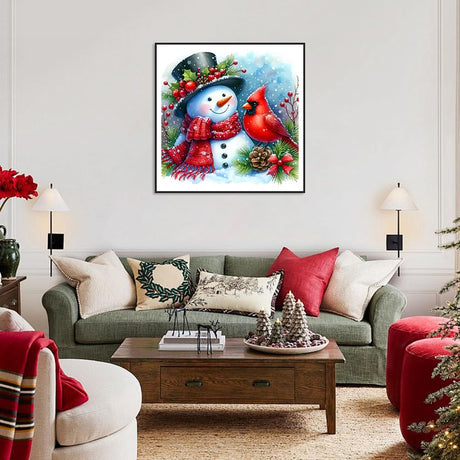 AMORARS Cardinal Diamond Painting Kit for Adults, 5D Snowman Diamond Art Beginners - DIY Full Diamond Dot Gem Art Paintings, Suitable Gifts, and Home Decoration Crafts, 12x12Inch AMORARS