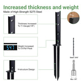 2 Pack Fence Post Repair Kit， Fence Post Anchor Kit, Heavy Duty Steel Fence Post Repair Stakes, Fence Post Anchor Ground Spike for Repairing Tilted Broken Wooden Fence Post, Black YSaekYeo