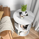 Nidouillet 2-Tier Rotating Bookshelf - Stylish White 360° Swivel Bookcase for Home and Office Nidouillet