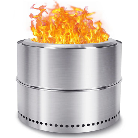 HGD 20 inch Smokeless Firepit Outdoor, Stainless Steel Fire Pit, Smokeless Fire Pit for Outside with Carry Bag for Camping Backyard Patio Garden Picnic HGD