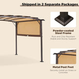 AECOJOY Pergola 9' x 12' Outdoor Pergola, Metal Patio Pergolas and Gazebos Clearance, Retractable Awning Pergola Shade Patio Cover Canopy with Stand for Shade and Rain, Canopies, Gazebos & Pergolas AECOJOY