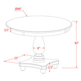 East West Furniture FE2-0N-TP Ferris Modern Dining Table - a Round Kitchen Table Top with Pedestal Base, 48x48 Inch, Sandblasting Antique Walnut East West Furniture