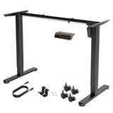 Claiks Standing Desk Frame, Electric Stand Up Desk Legs Frame Workstation Up to 63",T-Shaped Adjustable Standing Computer Desk for Home and Office, (Black Frame only) Claiks