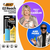 BIC EZ Reach Candle Lighter, The Ultimate Lighter with Wand for Candles, Assorted Home Decor Designs, 3 Count Pack of Long Lighters BIC
