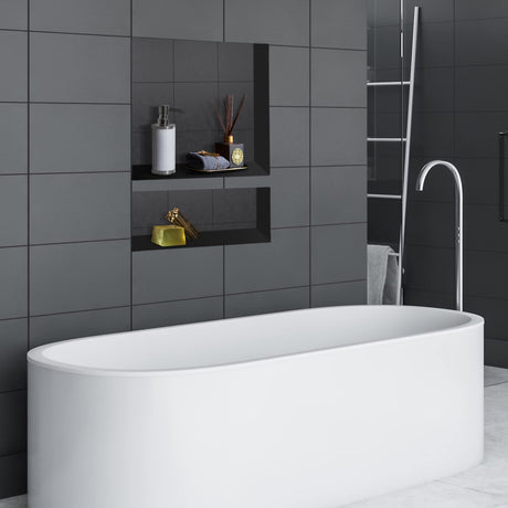 Suteck Shower Niche, 25" x 17" 3.8" Outer Size, Actual Size 14" + 16.5"(Big Grid) 14"+ 6" (Small Grid) Tile Ready Recessed Shower Shelf Bathroom Niche Box for Organization Suteck