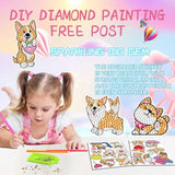 MEGZIHXN Kawaii Diamond Art Stickers,Corgi Puppy Peach Butt Sports Bath Hot Air Balloon Rainbow Love with Holographic Stickers Gem Painting Diamond Art Kits for Kids MEGZIHXN