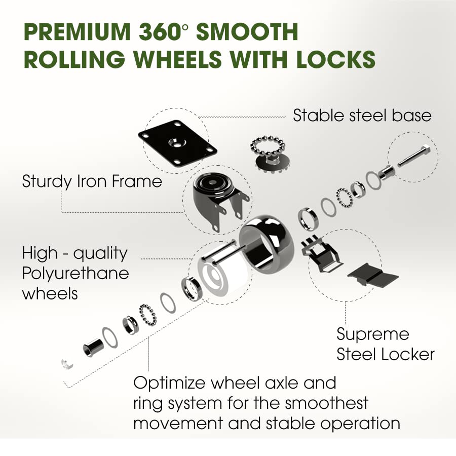 Idzo 2pack Wood Plant Caddy With Wheels Heavy Duty, 264 Lbs Capacity, 12 Inch Acacia Hardwood Plant Dolly, Plant Stand with 360° Lockable Wheels, Plant Caster for Heavy Objects Hauling - Natural Wood IDZO