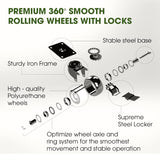 Idzo 2pack Wood Plant Caddy With Wheels Heavy Duty, 264 Lbs Capacity, 12 Inch Acacia Hardwood Plant Dolly, Plant Stand with 360° Lockable Wheels, Plant Caster for Heavy Objects Hauling - Natural Wood IDZO