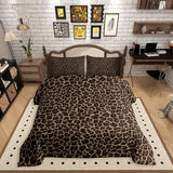 Erosebridal Cheetah Print Queen Comforter Set for Teens Adults,Brown Leopard Bedding Set,Animal Skin Texture Down Comforter,Rustic Bed Set with 2 Pillowcases Microfiber Soft Erosebridal