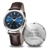 Engraved Watch for Men - Boyfriend Fiance Husband Gift Customized Personalized Watches for Men (Blue) WINDSOR