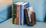 Large Bookend Hold Heavy Books- 7x4x5in 1 Pack Wood Bookends for Heavy Books Heavy Duty Walnut Book Ends for Men Wood Bookends for Office Desk Non-Skid Luxdecor