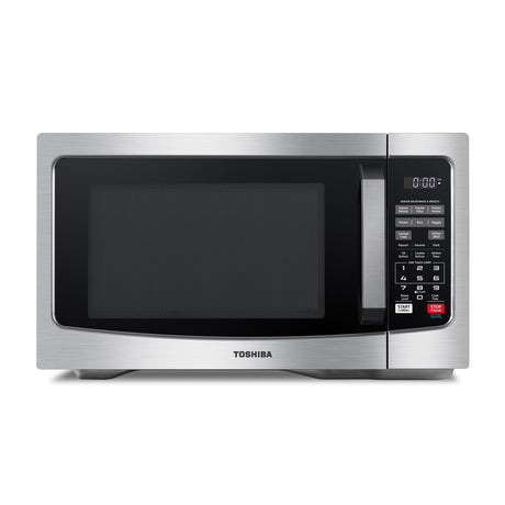 TOSHIBA EM131A5C-SS Countertop Microwave Ovens 1.2 Cu Ft, 12.4" Removable Turntable Smart Humidity Sensor 12 Auto Menus Mute Function ECO Mode Easy Clean Interior, 1100W, Silver TOSHIBA