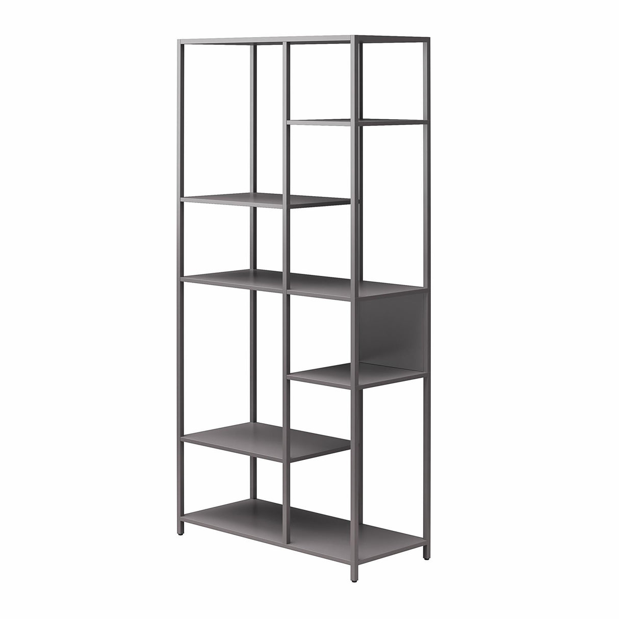 6-Tier Metal Bookcase & Room Divider, 72.83" Tall Narrow Bookshelf for Small Spaces, Open Shelf Storage Unit for Living Room, Office, Bedroom, Industrial Gray WoodArtSupply
