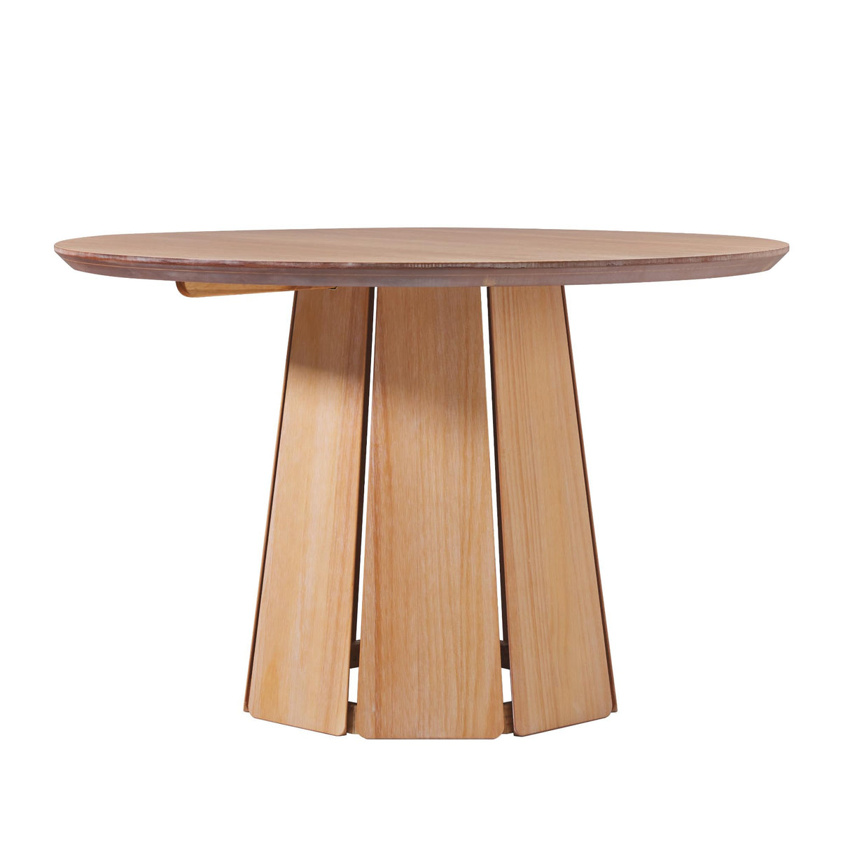 Walker Edison Scandinavian Paneled-Wood Pedestal Base Round Top Dining Table, 48 Inch, Cerused White Walker Edison