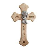 Personalization Universe Prayerful Girl Engraved Wood Cross, Baptism & First Communion Keepsake Wall Decor, Christian Wall Art, Home Decor Wall Cross - 8" x 4.5" Oak Wood & Zinc Alloy Personalization Universe