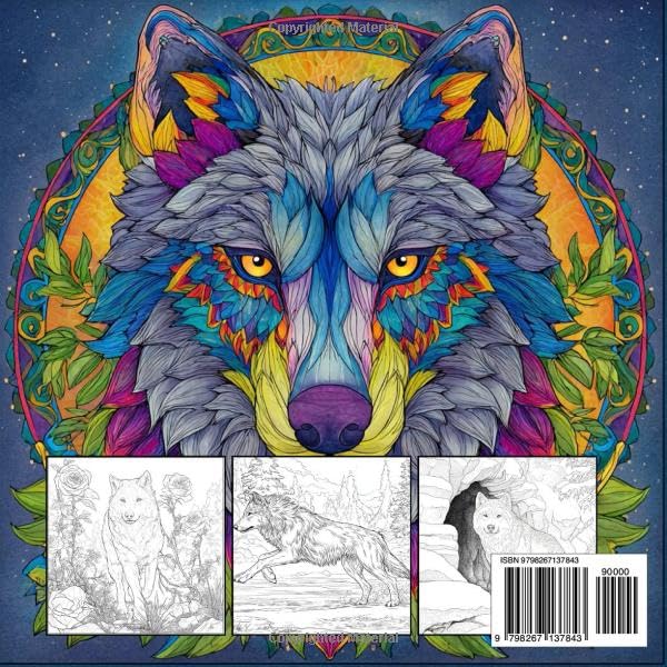 Wolf Coloring Book for Adults: A Beautiful Collection of Wilderness Designs Majosta