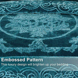 JML Korean Blanket King Size Heavy, Raschel Fleece Blanket for Winter, Soft Fluffy Thick Warm Home Decor, 85 x 95 Inches, 9 Lbs, Single Ply, Plush Cozy Luxury Embossing Bedding, Teal JML