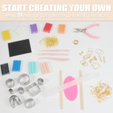Patemby 184PCS Polymer Clay Earring Making Kit for Art Crafts Gifts Teen Girls and Adults, Ages 12+ DIY Polymer Clay Earring Jewelry Craft Making Gift Set Patemby
