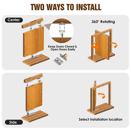 Door Pivot Hinges Heavy Duty Hinges for Max 300 lb Wood Doors & Hidden Door Bookcase & Secret Door,360 Degree Rotation Suemisi