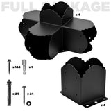 Pergola Bracket, 4-Way Pergola Right Angle Bracket, Raised Wood Bracket for 6"x6" (Inner Dimensions: 5.5"x5.5") Wooden Beam, Pergola, Garden, Gazebo,... TPHUC