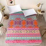 NATURETY Bedding Fitted Sheet with Deep Pocket,Bohemian Printed Soft Fabric Bed Bottom Sheets (Red(Boho), Twin) NATURETY