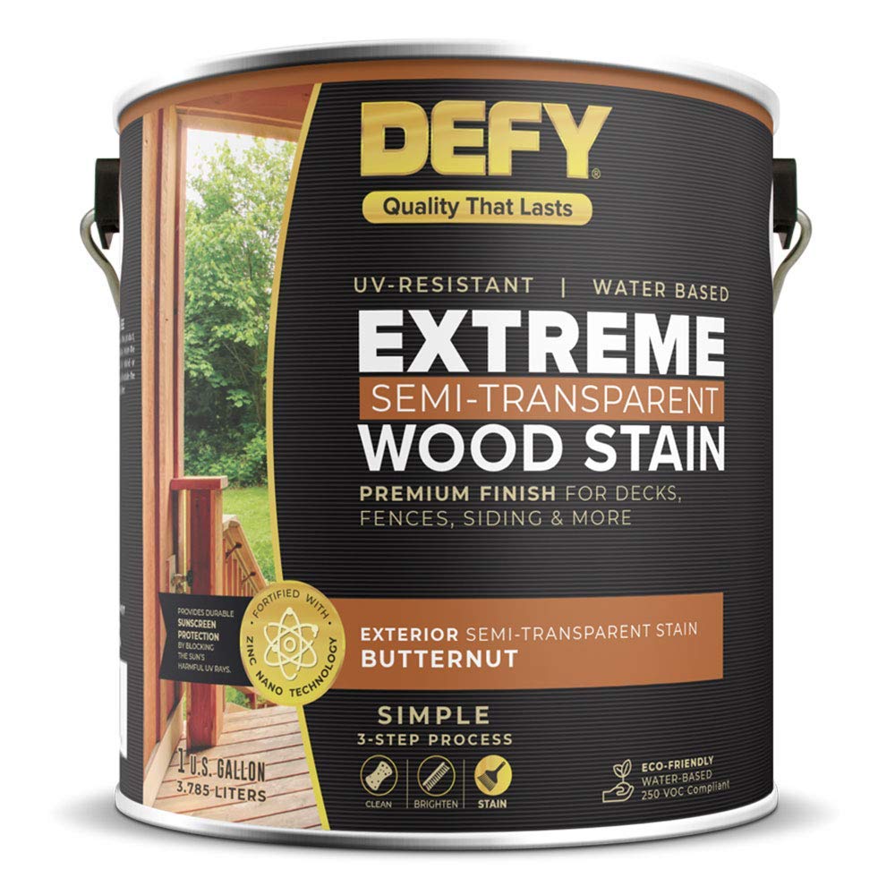 DEFY Extreme 1 Gallon Semi-Transparent Exterior Wood Stain, Butternut DEFY