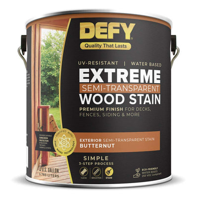 DEFY Extreme 1 Gallon Semi-Transparent Exterior Wood Stain, Butternut