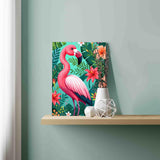 Pink Flamingo DIY Painting by Numbers Kits for Adults Beginner,Lovely Flamingo Painting Art Paint by Number on Canvas Easy to Paint for Beginner for Home Decor Without Frame Spring Decor 16''X20'' Tucocoo