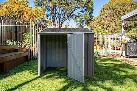 Absco Pool Pump Cover - Versatile Horizontal Storage Shed | 5 x 5 ft | Easy Assembly | Woodland Gray | Ideal for Pool, Trash Cans, Garden & Pool Equipment | SNAPTiTE Assembly System | Safety Features ABSCO