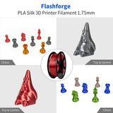 Flashforge 3D Printer Filament Silk PLA 1.75mm 1kg Spool-Dimensional Accuracy +/- 0.02mm (Red) FLASHFORGE