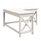 Lavish Home Computer Desk - L-Shaped Desk with X-Pattern Legs - for Office, Computer, or Craft Table - Desks for Home Office (White) Lavish Home