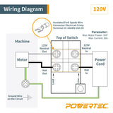 POWERTEC 71008 110/220V Single Phase On/Off Switch, 3HP, fits Table Saw, Router Table, Drill Press, Bench Saw, Band Saw POWERTEC