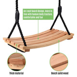 Taeku Adult Tree Swing, Hanging Beech Wood Swings with Adjustable Rope Garden Chair Seat Swing for Indoor Outdoor (22''x10'') Taeku