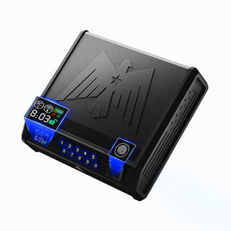 KASABLANK Gun Safe for Pistols - 3 Ways Unlock (Fingerprint/Digital PIN/Key) with Quick Access, LCD Temperature & Humidity Display, Solid Steel Safe for Home, Nightstand, Bedroom, Car and Cloakroom Generic