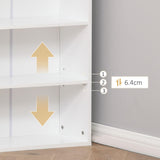 HOMCOM Fold-Out Convertible Writing Table, Wall Mount Desk Cabinet with Blackboard and Side Shelf Multi-Function Home Office Workstation, White HOMCOM