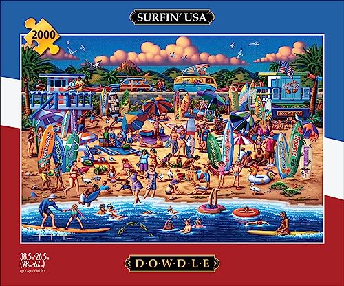 Buffalo Games - Surfin' USA - 2000 Piece Jigsaw Puzzle for Adults Challenging Puzzle Perfect for Game Night - 2000 Piece Finished Size is 38.50 x 26.50 - WoodArtSupply