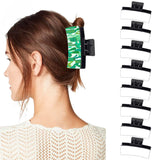 ZUYYON 8 Pack Sublimation Blanks Non-Slip 3.39 Inch Rectangle Hair Claw Clips for Thin, Thick, Long Hair - DIY Heat Transfer Strong Hold ZUYYON