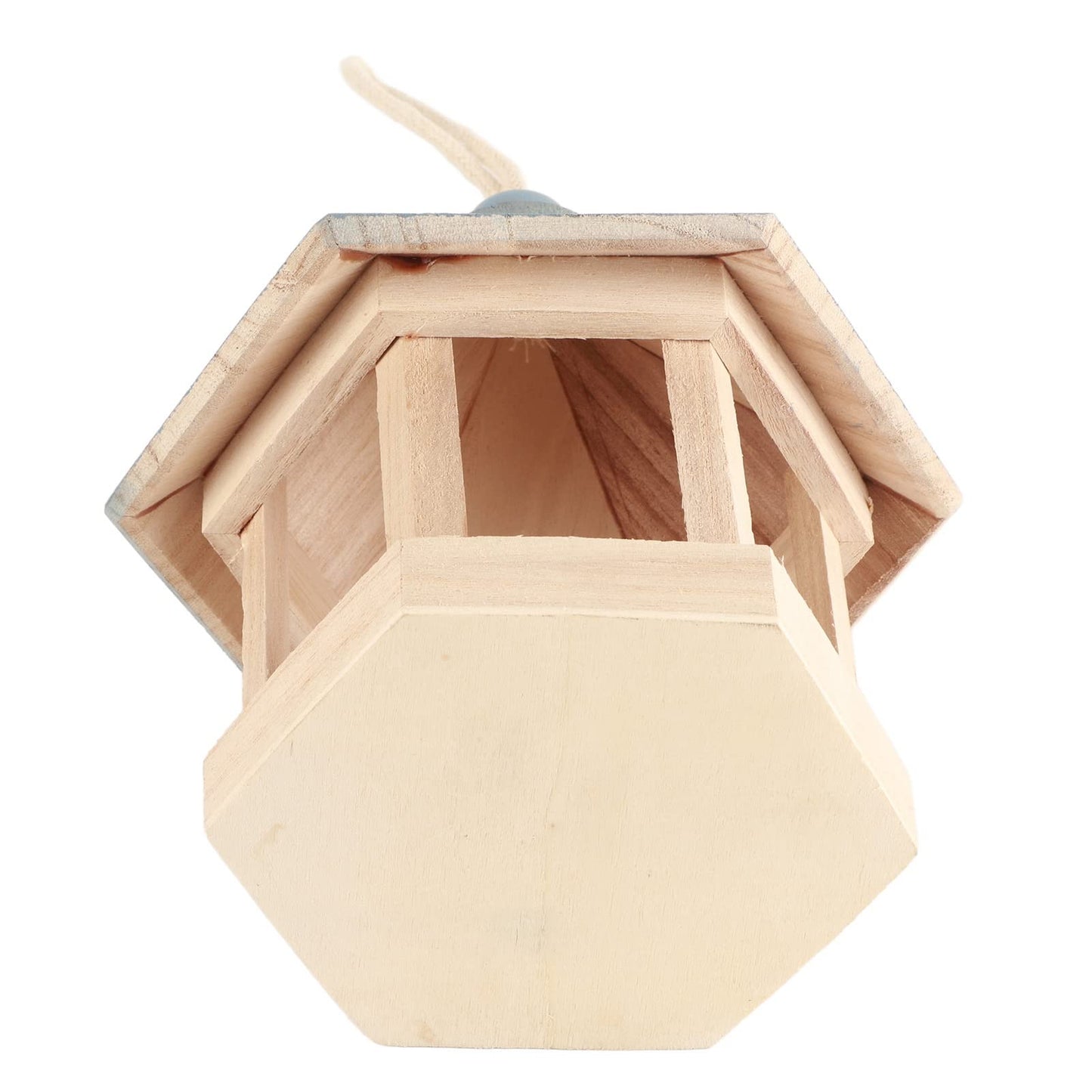 Hexagon Gazebo Bird Feeder,Wood Birds House Feeder Wooden Hanging Wild Bird Feeder for Outside Feeding Birds. - WoodArtSupply