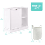 GAZHOME White Tilt-Out Laundry Hamper Cabinet with Adjustable Shelves and Baskets GAZHOME